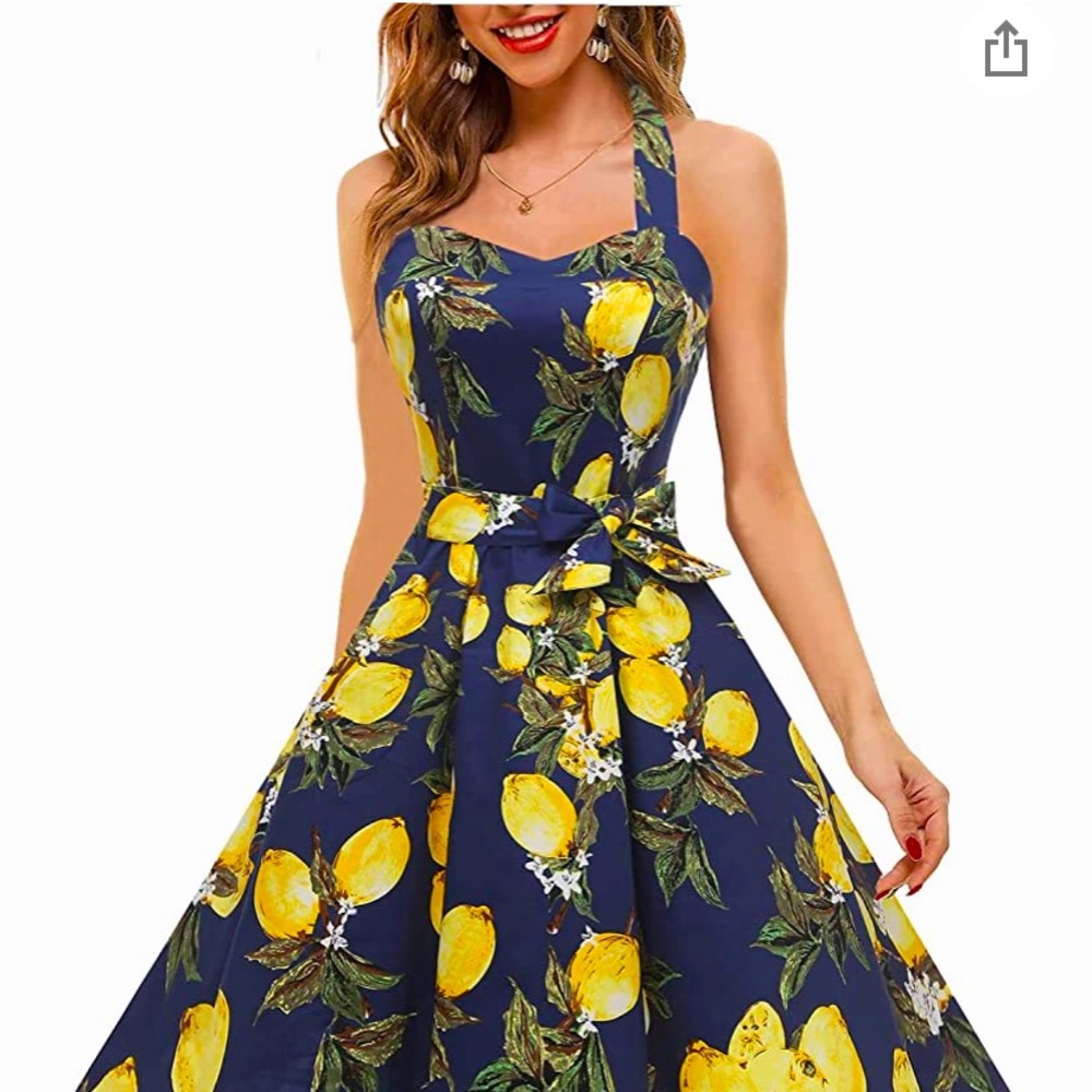 Topdress Women's Vintage 1950s Halter Retro Cocktail Dress
